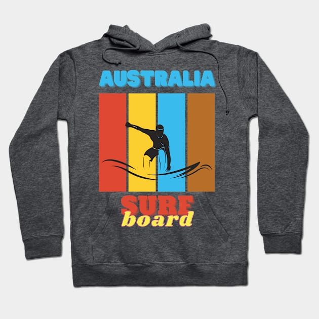 Australia surf board Hoodie by TeeText